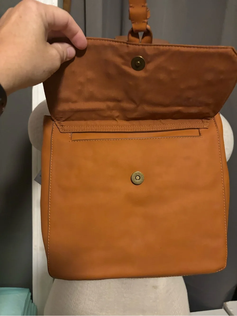 Women's Tan Floral Embroidered Satchel